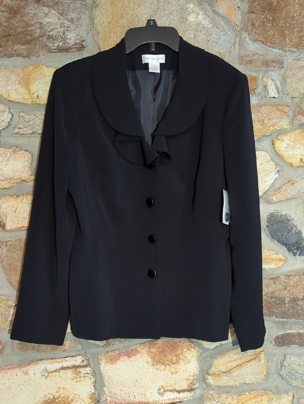 Worthington Black Rounded-Collar Women's Blazer